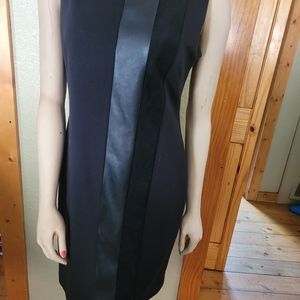 Calvin Klein pencil dress with faux leather panel Sleevless size 10